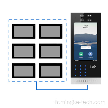 Système d&#39;interphone de porte vidéo Smart Bell avec 6unités